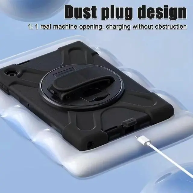 Alt view image 5 of 7 - JAENFONG Case for Tab 10.1" 2025 TB311FU/TB311XU 10.1 inch,2025 newly Released: with Screen Protector, Hand Strap, Shoulder Strap, Rotating Stand, Stylus Holder - Black