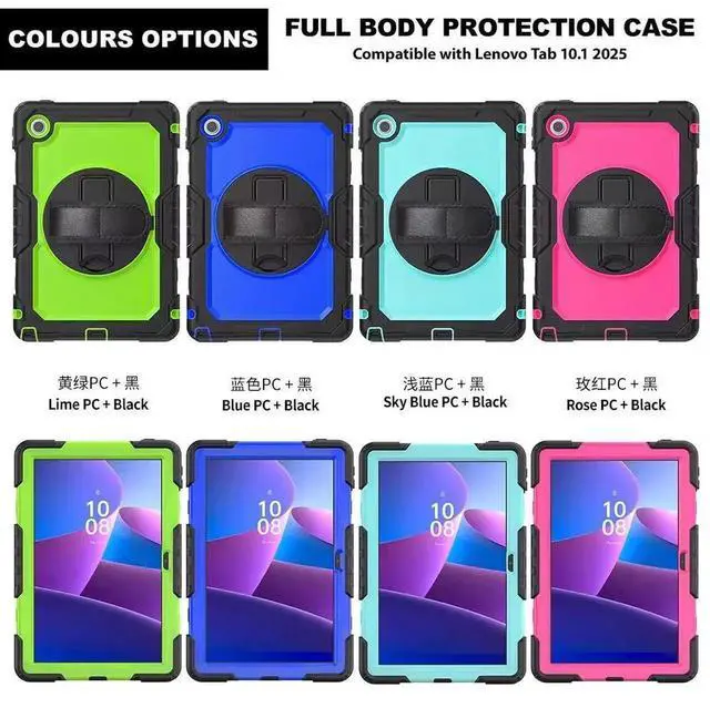 Alt view image 5 of 7 - JAENFONG Case for Tab 10.1" 2025 TB311FU/TB311XU 10.1 inch,2025 newly Released: with Screen Protector, Hand Strap, Shoulder Strap, Rotating Stand, Stylus Holder - Black
