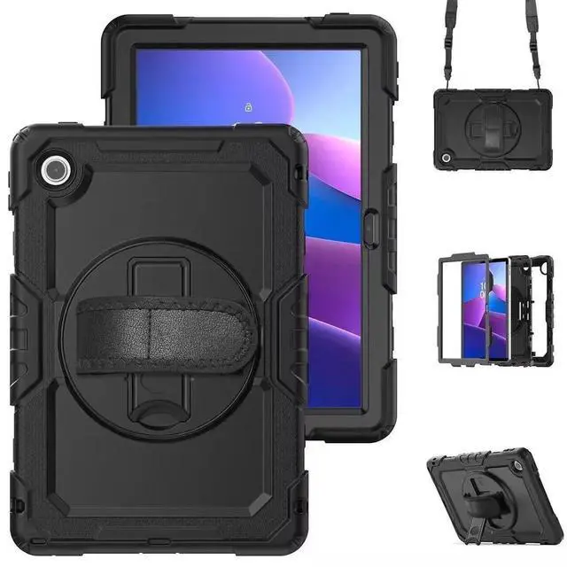 Main image of JAENFONG Case for Tab 10.1" 2025 TB311FU/TB311XU 10.1 inch,2025 newly Released: with Screen Protector, Hand Strap, Shoulder Strap, Rotating Stand, Stylus Holder - Black