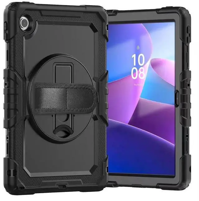 Alt view image 3 of 7 - JAENFONG Case for Tab 10.1" 2025 TB311FU/TB311XU 10.1 inch,2025 newly Released: with Screen Protector, Hand Strap, Shoulder Strap, Rotating Stand, Stylus Holder - Black