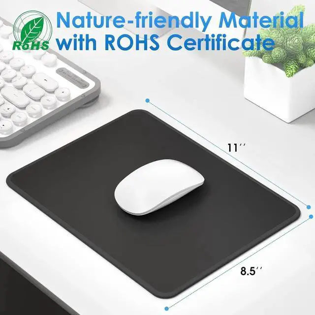 Alt view image 3 of 7 - 10 Pcs Mouse Pad [30% Larger] Computer Mouse Pads with Stitched Edges Black Mousepads Bulk with Non-Slip Rubber Base Mouse Pad for Computers Gaming & Home 11 x 8.5inches 3 mm Thickness