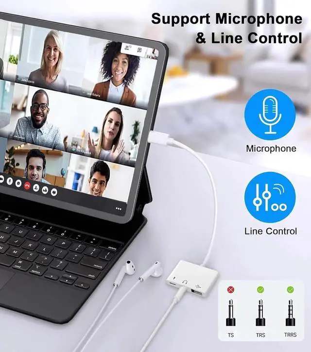 Alt view image 3 of 7 - USB C to USB Adapter 3 in 1 AUX/USB to USB C Adapter with 3.5mm Headphone Jack + OTG + 60W PD Fast Charging Port Compatible with iPhone 15/16 iPad Pro MacBook and More