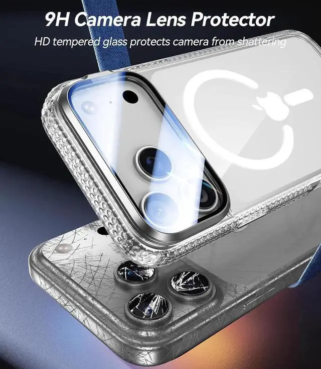 Alt view image 7 of 7 - [Upgraded Full Camera Protection] for iPhone 17 Pro Max Case with Camera Cover Stand [Fit for MagSafe][10FT Mil-Grade Protection] Transparent Magnetic iPhone 17 Pro Max Phone Case Clear