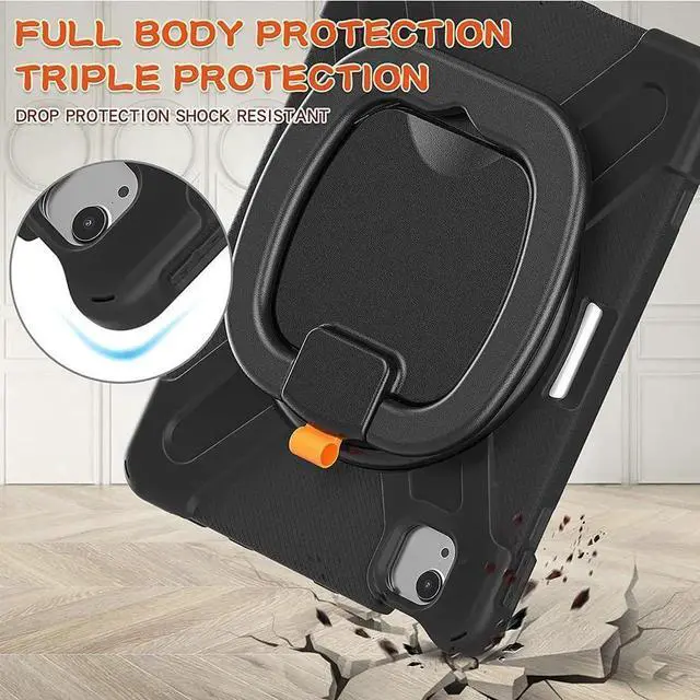 Alt view image 6 of 7 - JAENFONG Case for iPad Pro 11 Inch 2nd/3rd Generation 2021/2020/2018, iPad Air 4th/5th Generation 10.9 Case with Pencil Holder Stand Bracelet Shoulder Belt, Black