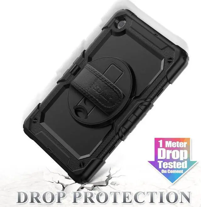 Alt view image 6 of 6 - JAENFONG for Galaxy Tab S6 Lite Case 10.4 Inch 2022/2020 with S Pen Holder Screen Protector [360 Rotating Hand Strap/Stand], Durable Case for Tab S6 Lite SM-P610/P613/P615/P619 (All Black)