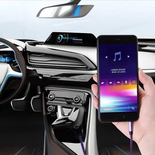 Alt view image 2 of 7 - Aux Cable 3 Pack 5FT Nylon Braided Hi-Fi Sound Quality Audio Cable 3.5MM Male to Male Auxiliary Audio Cord for Car Stereos iPhone iPad Beats Solo 2 3 Headphones Galaxy