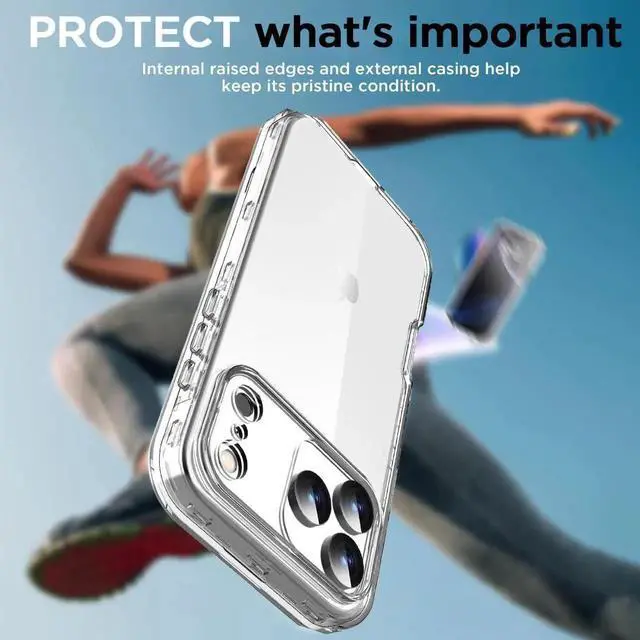 Alt view image 3 of 7 - for iPhone 17 Pro Max Clear Case(6.9) Heavy Duty Drop Protection Full Body Rugged Shockproof/Dust Proof 3-Layer Military Protective Tough Durable Phone Cover for iPhone 17 Pro Max 2025