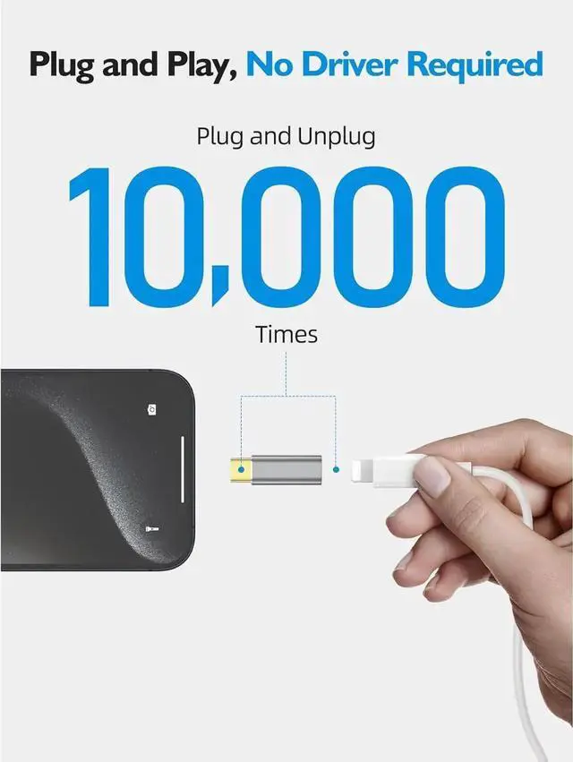 Alt view image 6 of 7 - Lightning to USB C Adapter 2Pack- Support Fast Charging Data Transfer OTG - USB Type C Adapter Compatible with iPhone 16 15 Plus Pro Max AirPods 4 Pro 2 Galaxy S24 Pixel 9 Pura70 Pro