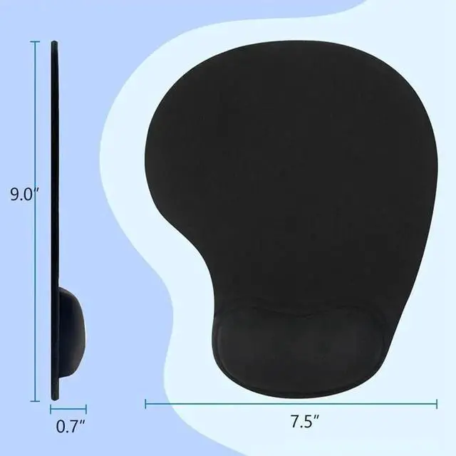 Alt view image 5 of 6 - Ergonomic Mouse Pad with Wrist Rest Gel Wrist Support Mousepad Pain Relief Laptop Computer Mouse Pad Non-Slip Mouse Pads for Office & Home (Black)