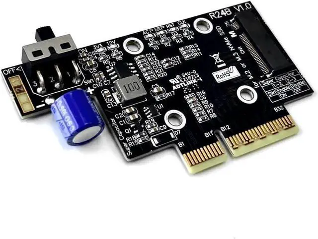 Alt view image 5 of 7 - JAENFONG ADT PCIe 5.0 x4 to M.2/M.3 NVME SSD Adapter Card 128G/bps with Bracket Compatible with M.2 NVMe 2230 2242 2260 2280 22110 SSD (R24B)