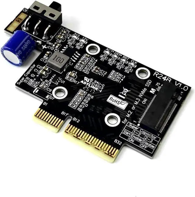 Alt view image 3 of 7 - JAENFONG ADT PCIe 5.0 x4 to M.2/M.3 NVME SSD Adapter Card 128G/bps with Bracket Compatible with M.2 NVMe 2230 2242 2260 2280 22110 SSD (R24B)
