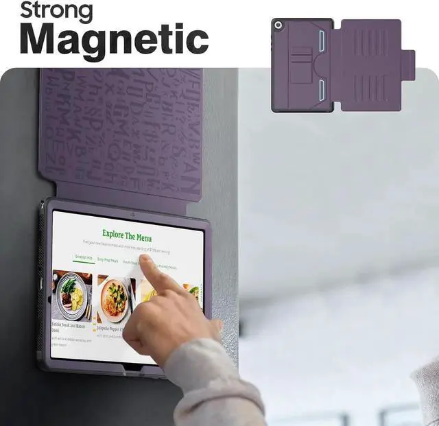 Alt view image 3 of 7 - JAENFONG for Galaxy Tab A9+ Plus Case 11 inch with Strong Magnetic, Protective Cover with Multi-Angle Stand, Upgrade PU Leather for A9+ Plus Tablet Case SM-X210 X216 X218, Purple