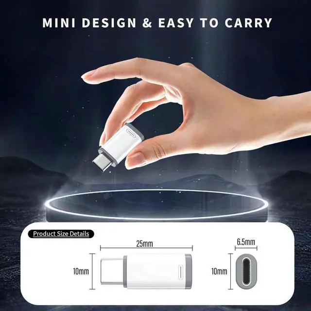 Alt view image 7 of 7 - Lightning to USB C Adapter-Lightning Female to Type C Male Phone Charge Converter Charging Adapter for iPhone 15/16 Pro/16 Pro Max/Plus S24 iPad Air Fast Charging&Data Transfer -NO Audio