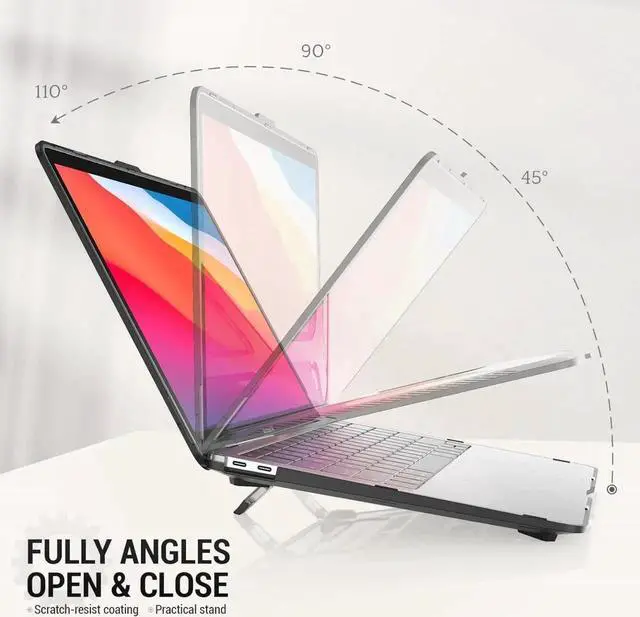 Alt view image 5 of 6 - JAENFONG MBook Air 15 inch Case 2023 Release A2941 M2 Chip, Shock-Absorbing Protection Case with Folding Stand &Mouse Pad/Bag for MBook Air 15\u201d A2941 M2 Chip (Black)