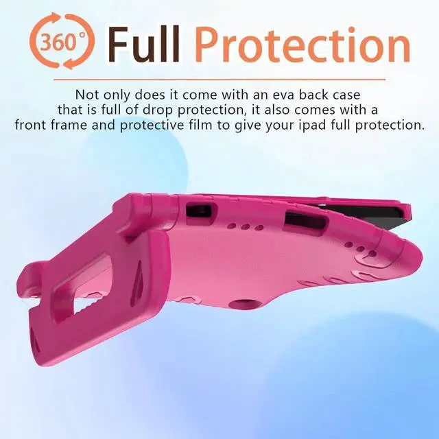 Alt view image 5 of 7 - Shockproof Kids Case for Galaxy Tab A9+ Plus 11 inch with Built-in Screen Protector Rose