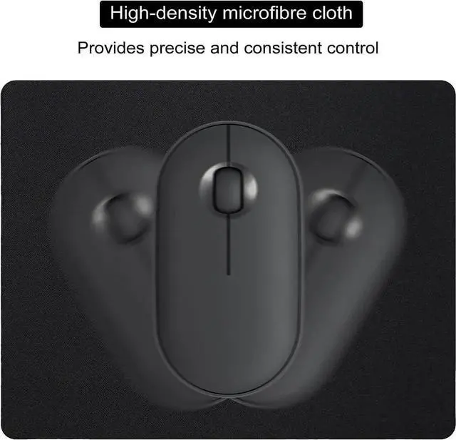 Alt view image 4 of 7 - Small Mouse Pad 3 Pack Mini Mouse Pads for Wireless Mouse and Laptop Computer Portable Mousepad with Non-Slip Rubber Base & Waterproof Surface - Black -5.5 x 7 in