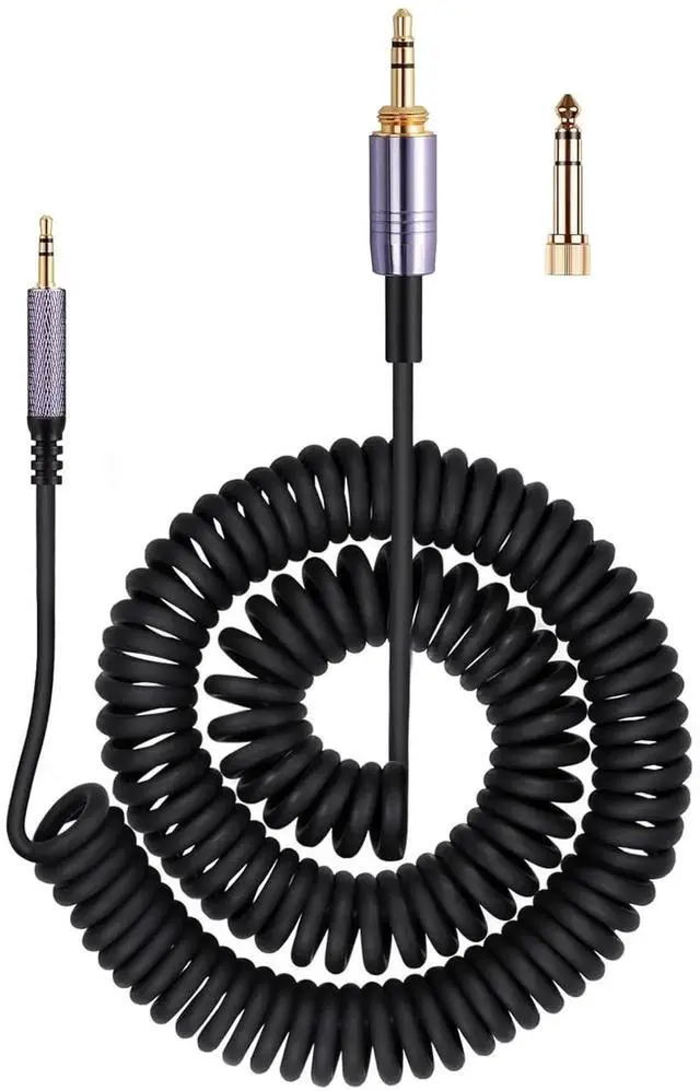 Main image of Coiled Audio Cable Compatible with QuietComfort Ultra QC45 / QC35 / QC25 / NC700 Headphones 2.5mm to 3.5mm(1/8) Extension Aux Cord 4ft to 14ft