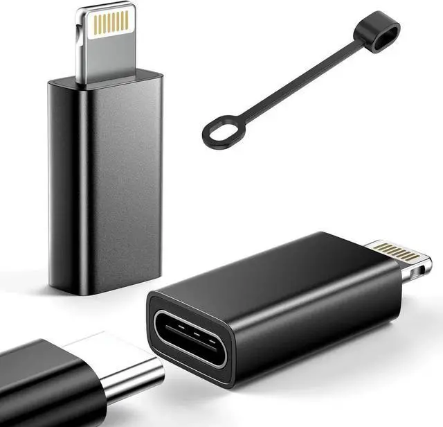 Main image of MFi Certified 27W USB C to Lightning Adapter (2 Pack) - Fast Charging Data Sync Lightning to USB Type C Cable Adapter for iPhone14/13/12 Series iPad AirPods with Anti-Lost Loop Not for Audio/OTG