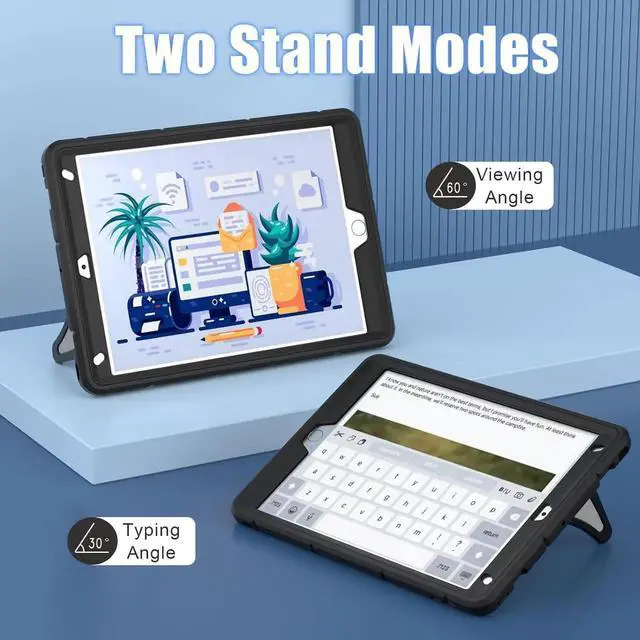 Alt view image 7 of 7 - Case for Pad 10.2-Inch (2021/2020/2019, 9/8/7 Gen Pad 10.5-Inch (Pad Air 3 2019/Pad Pro 2017), Heavy Duty Shockproof Kickstand for Kids Boy for Pad 9th/8th/7th,Pad 10.5''(Red+Blue)