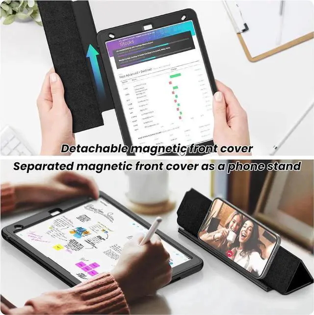 Alt view image 5 of 7 - JAENFONG Galaxy Tab S9 Plus 12.4" Full Body Meshdesign Drop-Proof Case with Screen Protector [360° Rotating Hand Strap/Stand] Pencil Holder for SM-X810/X816B/X818U 2023 (Yellow+Red)