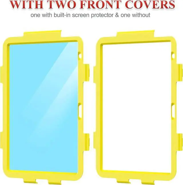 Alt view image 3 of 7 - Pad 10th Generation Case 10.9'', Full-Body Drop Protection Case with Meshdesign Screen Protector Pen Holder [360° Rotate Hand Strap/Stand] for Pad 10th Generation 10.9 inch(Red+Yellow)