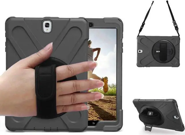 Alt view image 3 of 7 - Samsung Galaxy Tab A 9.7 Case, Heavy Duty Shockproof 3-Layer Full Protection Rugged Hybrid Defender Armour for Samsung Tab A 9.7 Inch SM-T550/ P550-Kids Students Workmen Builders CaseBlack