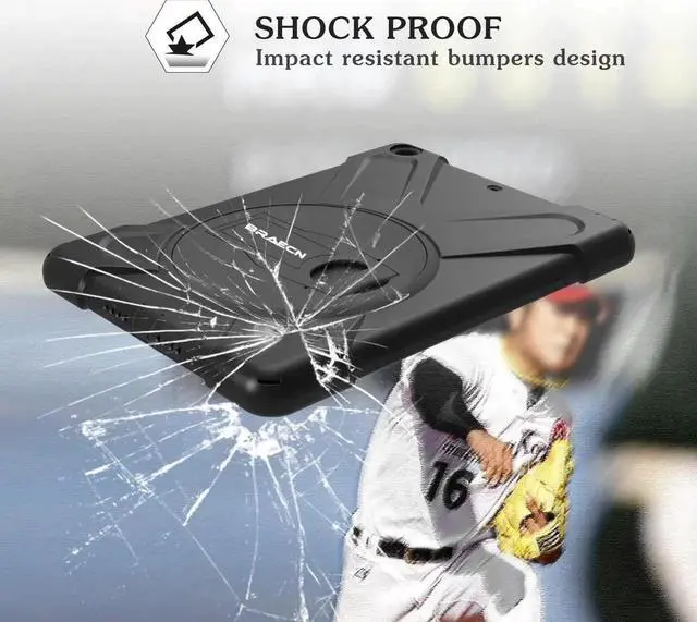 Alt view image 2 of 7 - Samsung Galaxy Tab A 9.7 Case, Heavy Duty Shockproof 3-Layer Full Protection Rugged Hybrid Defender Armour for Samsung Tab A 9.7 Inch SM-T550/ P550-Kids Students Workmen Builders CaseBlack