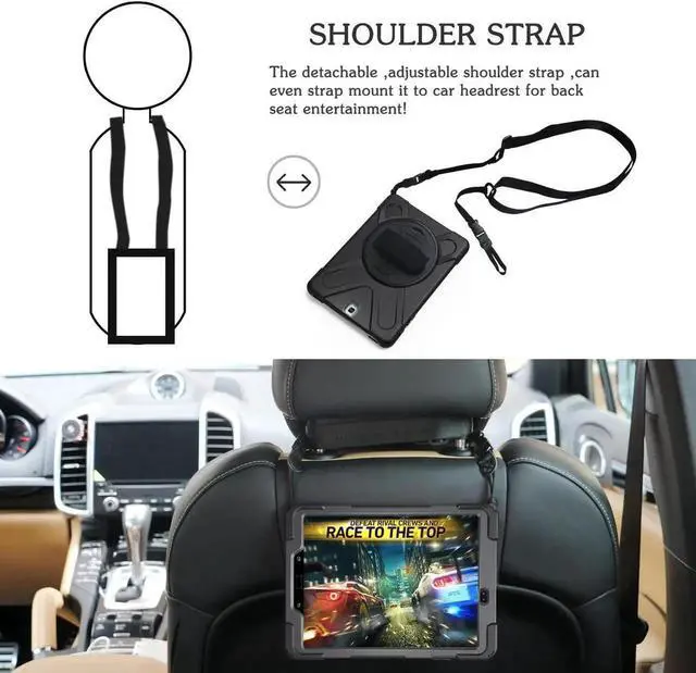 Alt view image 7 of 7 - Samsung Galaxy Tab A 9.7 Case, Heavy Duty Shockproof 3-Layer Full Protection Rugged Hybrid Defender Armour for Samsung Tab A 9.7 Inch SM-T550/ P550-Kids Students Workmen Builders CaseBlack