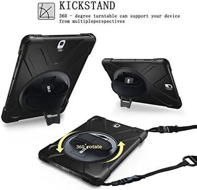 Main image of Samsung Galaxy Tab A 9.7 Case, Heavy Duty Shockproof 3-Layer Full Protection Rugged Hybrid Defender Armour for Samsung Tab A 9.7 Inch SM-T550/ P550-Kids Students Workmen Builders CaseBlack