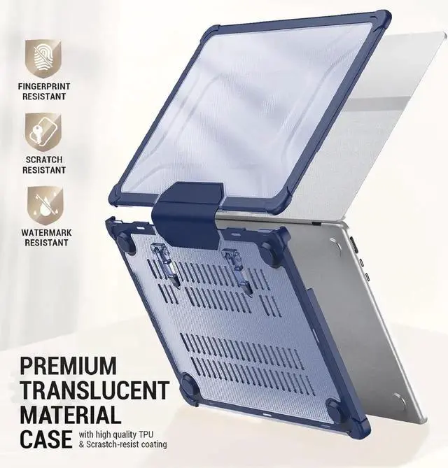 Alt view image 6 of 7 - JAENFONG MBook Pro 16 inch Case 2023/2022/2021 A2991 A2780 A2485, Shock-Absorbing Protection Case with Folding Stand &Mouse Pad/Bag for MBook Pro 16'' M3/M2/M1 A2991 A2780 A2485 (Navyblue)