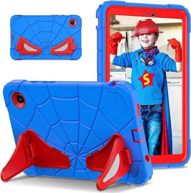 Main image of JAENFONG Shockproof Case for Galaxy Tab A9 8.7'' 2023,3-Layer Silicone+PC Hybrid Rugged Heavy Duty Kickstand Kids Friendly Drop Protection Children Boys for Galaxy Tab A9 2023 (Blue+Red)