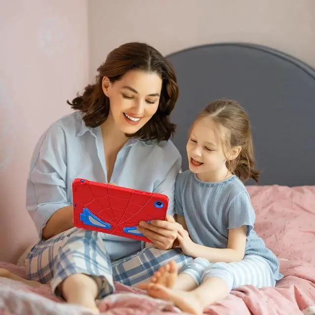 Alt view image 2 of 7 - JAENFONG Shockproof Case for Galaxy Tab A9 Plus 11'' 2023,3-Layer Silicone+PC Hybrid Rugged Heavy Duty with Kickstand Kids Friendly Children Boys for Galaxy Tab A9+ 2023 (Red+Blue)