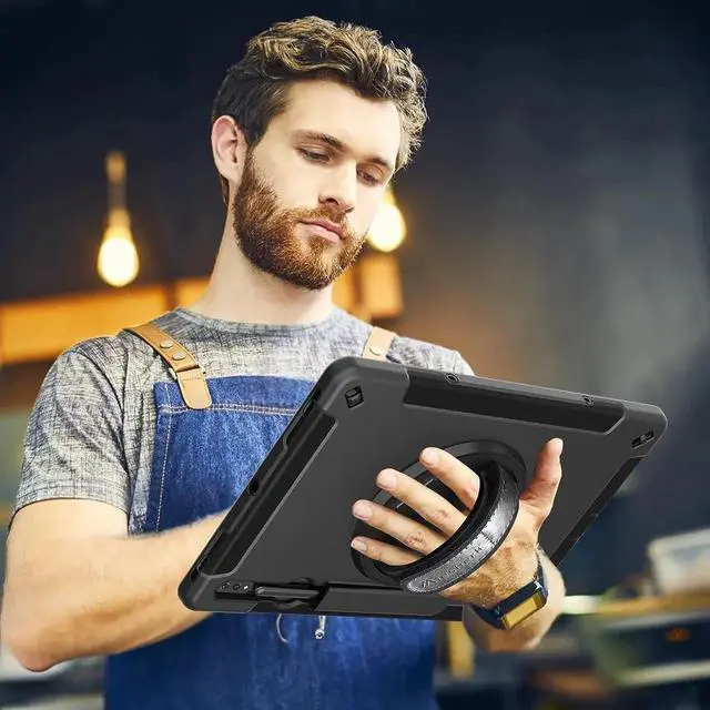 Alt view image 3 of 7 - JAENFONG Case for Galaxy Tab S7 FE/S8 Plus/S7 Plus, Military Grade Shockproof Case with Hand/Shoulder Strap-S Pen Holder-Rotating Kickstand for Samsung Galaxy Tab S7 FE/S8 Plus/S7 Plus 12.4 Inch