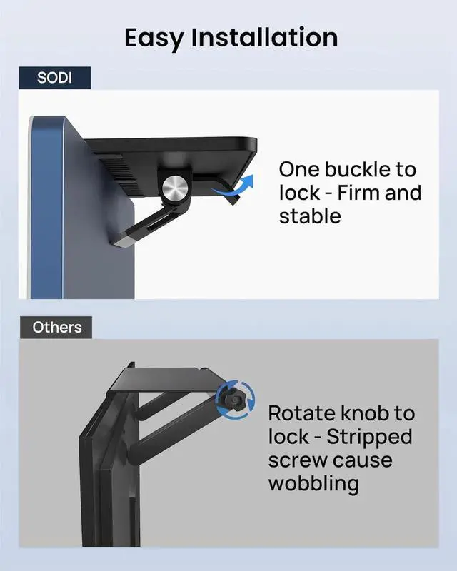 Alt view image 7 of 7 - Monitor Top Shelf for TV, No Drill Adjustable Computer Monitor Top TV Shelf Mount, Space Saving Screen Top Shelf for Cable Box,Streaming Devices,Router and Home Decor, Black