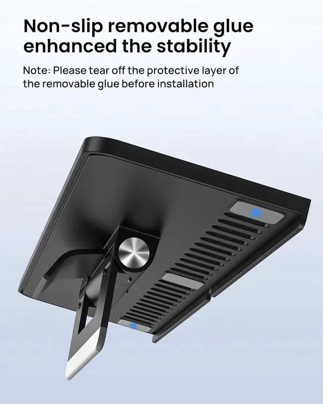 Alt view image 2 of 7 - Monitor Top Shelf for TV, No Drill Adjustable Computer Monitor Top TV Shelf Mount, Space Saving Screen Top Shelf for Cable Box,Streaming Devices,Router and Home Decor, Black