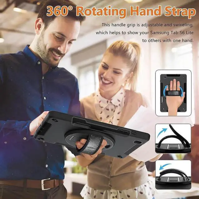 Alt view image 2 of 7 - JAENFONG Case for Galaxy Tab S6 Lite: Military Grade Heavy Duty Shockproof Cover for Samsung Galaxy Tablet S6 Lite 10.4 Inch 2022/2020 (SM-P610/P613/P615/P619), Black