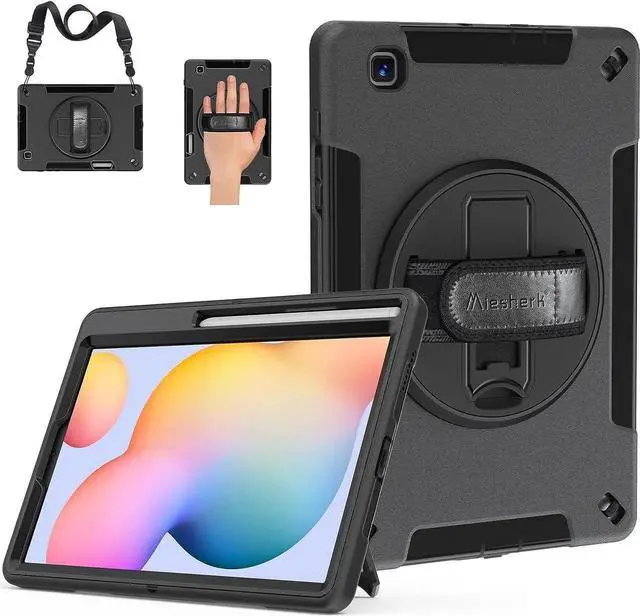 Main image of JAENFONG Case for Galaxy Tab S6 Lite: Military Grade Heavy Duty Shockproof Cover for Samsung Galaxy Tablet S6 Lite 10.4 Inch 2022/2020 (SM-P610/P613/P615/P619), Black