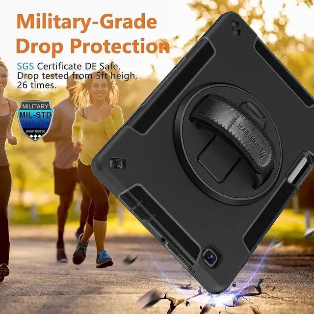 Alt view image 3 of 7 - JAENFONG Case for Galaxy Tab S6 Lite: Military Grade Heavy Duty Shockproof Cover for Samsung Galaxy Tablet S6 Lite 10.4 Inch 2022/2020 (SM-P610/P613/P615/P619), Black