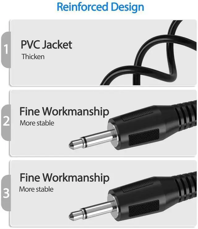 Alt view image 3 of 5 - 3.5mm Mono Cable - 12V Trigger IR Infrared Sensor Receiver Extension Extender 3.5mm 1/8 TS Monaural Mini Mono Audio Plug Jack Connector Mono Plug to 3.5mm Male to Male Cord Mono Jack Audio Cable