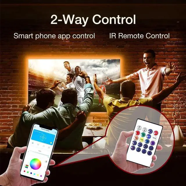 Alt view image 5 of 7 - LED Lights for TV 65 Inch TV Led Backlight 15ft Led TV Lights USB Led Strip Lights for TV 65-75 inch with Remote Room Led Lights for Bedroom Bluetooth HDTV Mood Lighting Gaming Room Decor