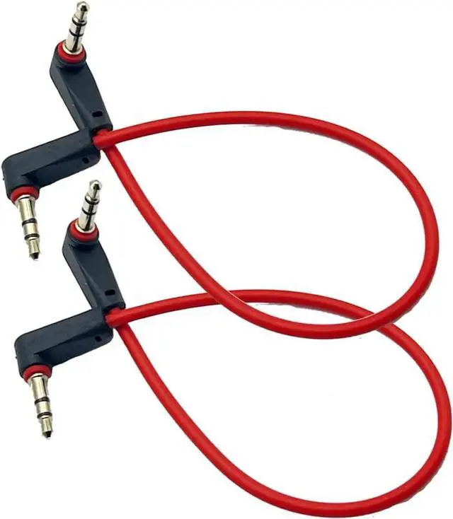 Alt view image 2 of 4 - 3.5mm Aux Cable 2Pack 8 inch 3-Pole 3.5mm Male Right Angle Stereo Audio Cable Headset Extension Cord for Beats Dr. Dre Studio iPhone Double Angled