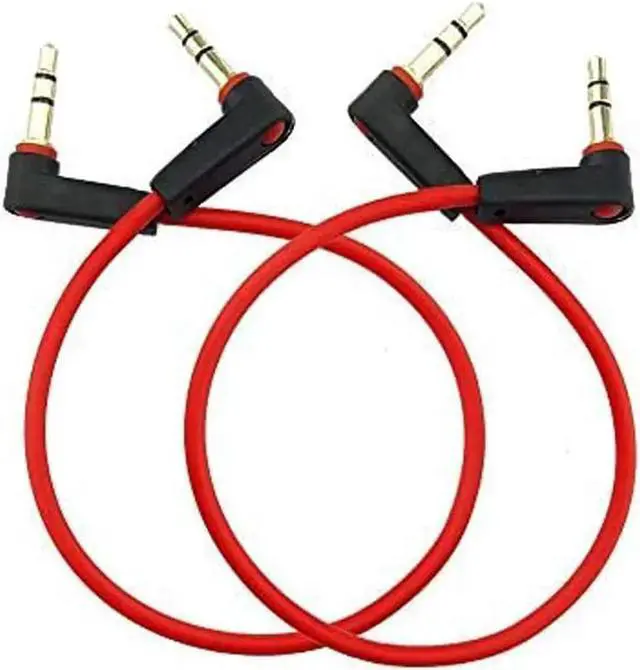 Main image of 3.5mm Aux Cable 2Pack 8 inch 3-Pole 3.5mm Male Right Angle Stereo Audio Cable Headset Extension Cord for Beats Dr. Dre Studio iPhone Double Angled