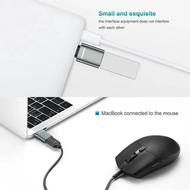 Alt view image 2 of 7 - USB C to USB Adapter 3-Pack USB C Male to USB 3.0 Female Adapter Compatibllity for iMac 2021 for iPad Pro 2021 for MacBook Pro 2020 for MacBook Air 2020 and Other Type C or Thunderbolt 3 Devices gray