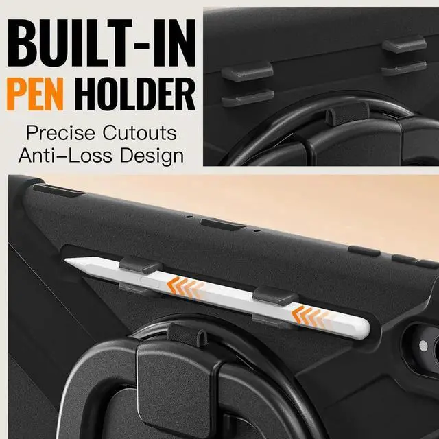 Alt view image 4 of 7 - Compatible with Sam-sung Galaxy Tab S11 Ultra 14.6" 2025 Released Model SM-X930/X936B CaseMilitary Grade Shockproof Case with Screen Protector,360° Rotating Stand/Handle Shoulder Cover(Black)