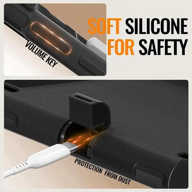 Alt view image 5 of 7 - Compatible with Sam-sung Galaxy Tab S11 Ultra 14.6" 2025 Released Model SM-X930/X936B CaseMilitary Grade Shockproof Case with Screen Protector,360° Rotating Stand/Handle Shoulder Cover(Black)