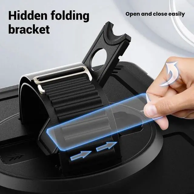 Alt view image 2 of 7 - JAENFONG Case for iPad Air 5 (2022) M1 Chip/iPad Air 4th 2020 10.9 inch Multilayered Rugged Durable Shockproof Tablet Cover with 360° Rotating Hand Strap Foldable Hidden Stand, Black