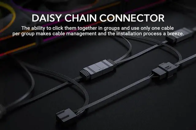 Alt view image 3 of 7 - JAENFONG ID-COOLING AF-127-K 120mm Case Fan ARGB FDB Bearing PC Fan Daisy Chain Connector Computer Fan for Radiator/CPU Air Cooler/Computer Case, Black