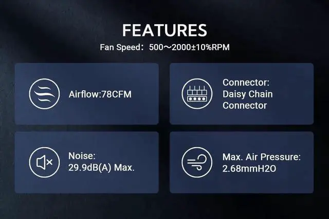 Alt view image 4 of 6 - JAENFONG ID-COOLING AF-127-K 120mm Case Fan ARGB FDB Bearing PC Fan Daisy Chain Connector Computer Fan for Radiator/CPU Air Cooler/Computer Case, Black