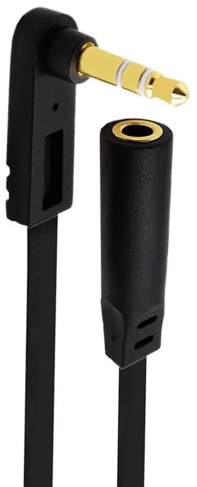 Alt view image 2 of 2 - 6 Inch 3.5mm Audio Extension Cable Straight Famale to 90 Degree Angle Male 1/8 TRS Jack Extender AUX Cord for Headphone Speaker Car Stereo Home Stereo