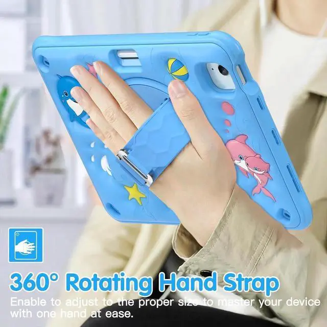 Alt view image 3 of 7 - JAENFONG Kids Case for iPad Air 11 inch 2024 Cute 3D Duck Design Multi-Layer Protection, 360° Rotating Kickstand, Built-in Pen Slot, Shock-Absorbing Corners, Easy Installation for Safe and Fun Use